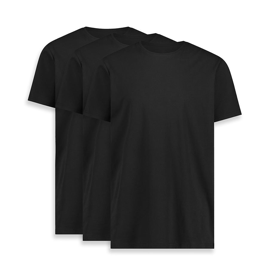 Charlies's Crew Bamboo Black 3 Pack - Slim fit - LEBASQ