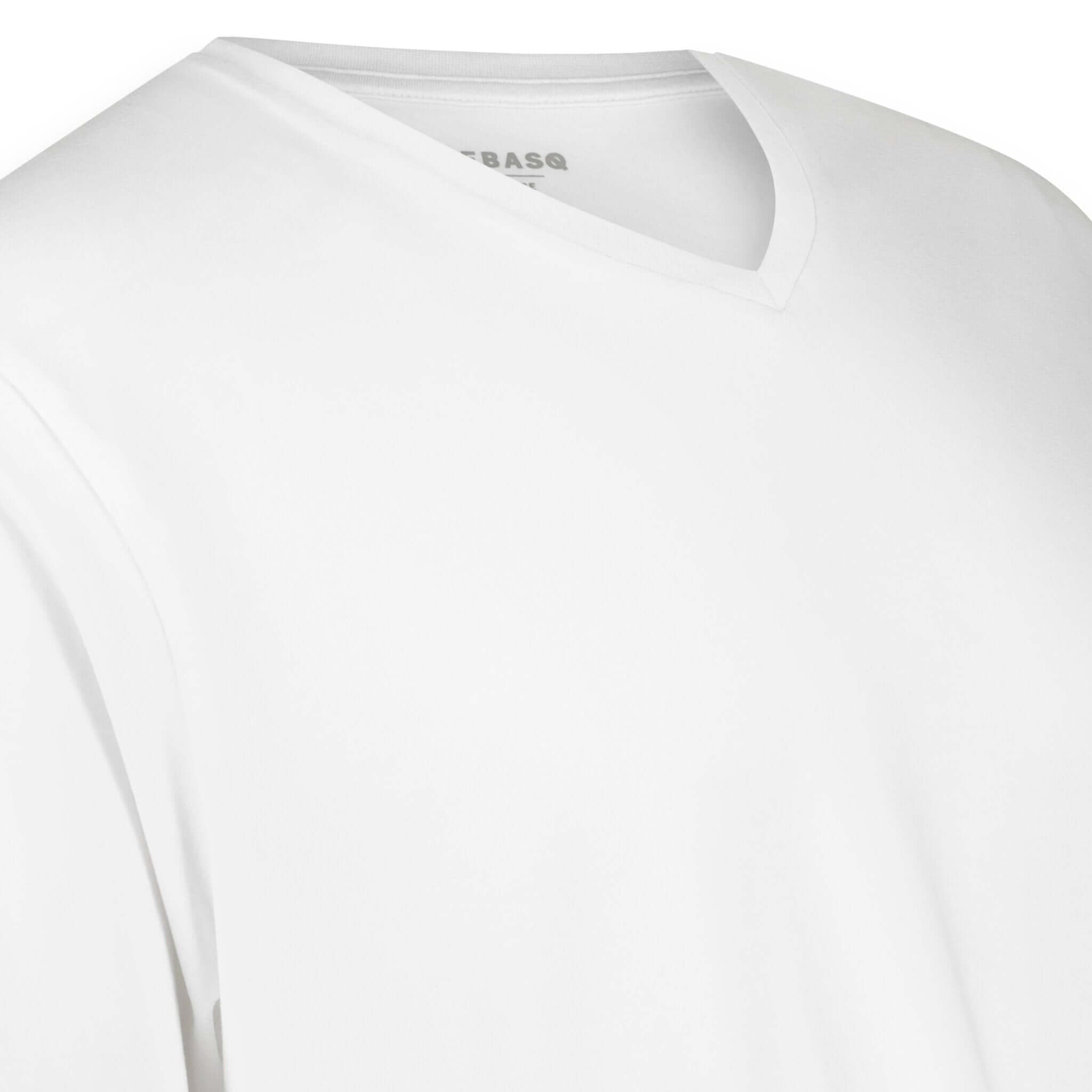 James' V-Neck White — GOTS certified organic cotton men's tee, no harmful dyes, LEBASQ