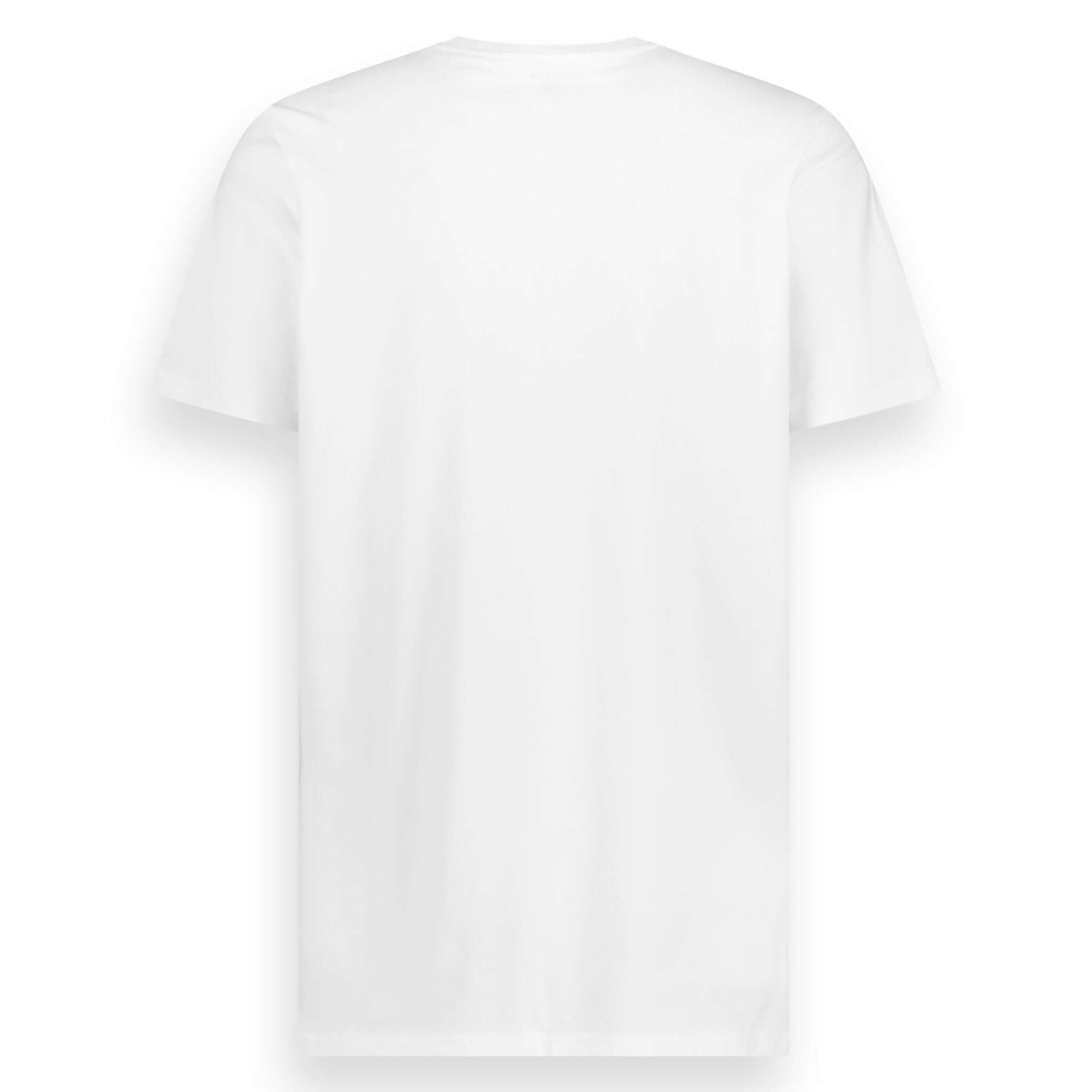 Men's white v-neck tee in certified organic cotton, Long Fit approx 6 cm longer than standard — James' V-Neck, LEBASQ