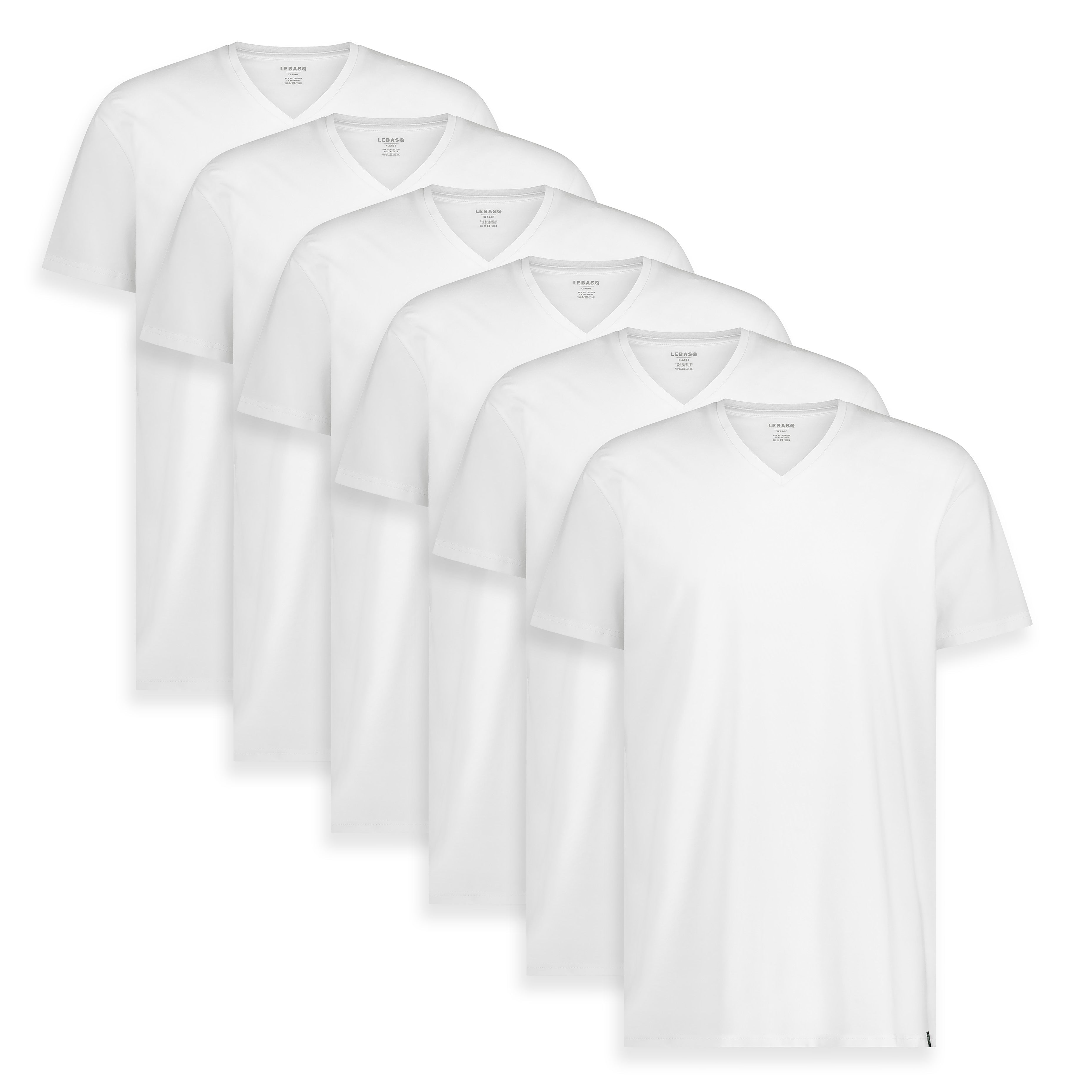 Davis V - Neck White 6 Pack - Long Fit - LEBASQ