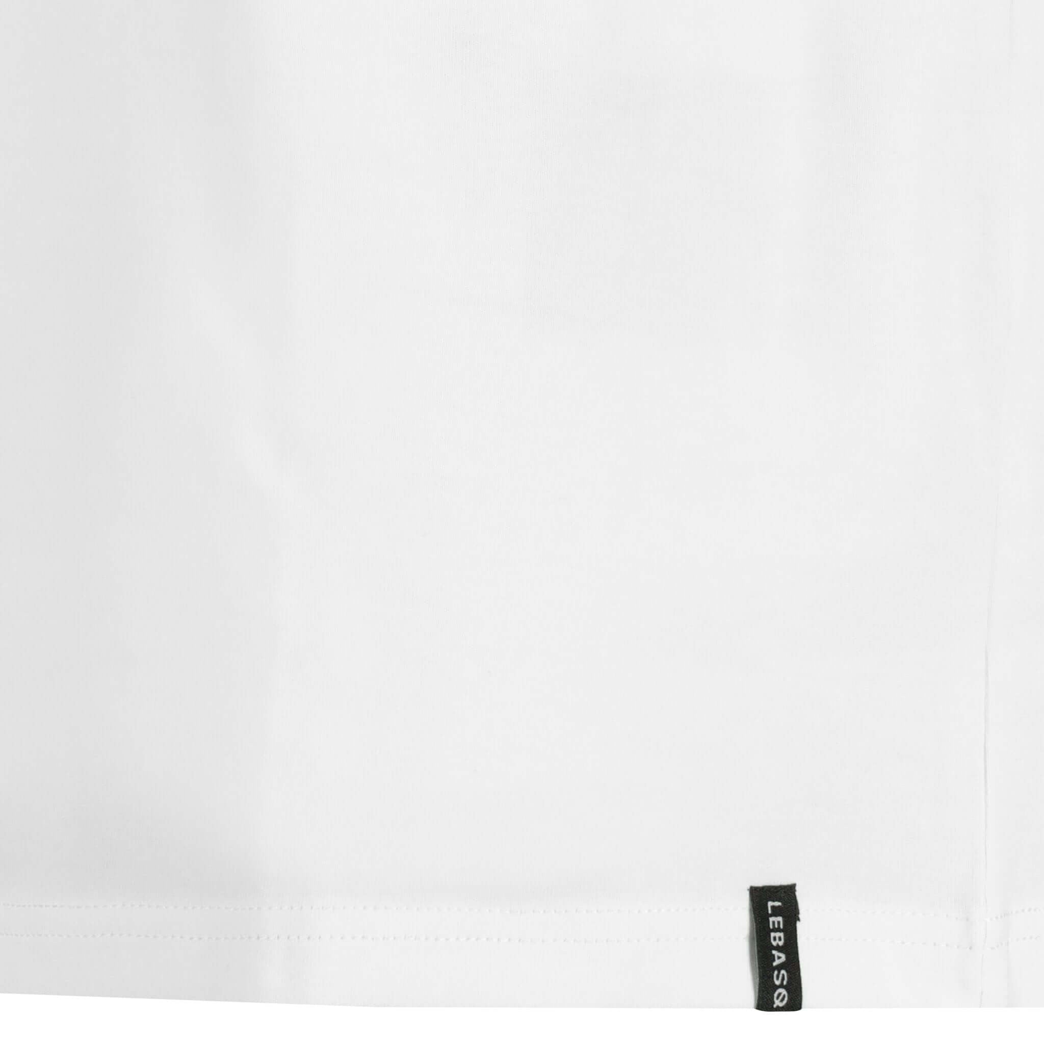 James' V-Neck White organic cotton t-shirt, invisible under an open collar, sizes M to 3XL — LEBASQ