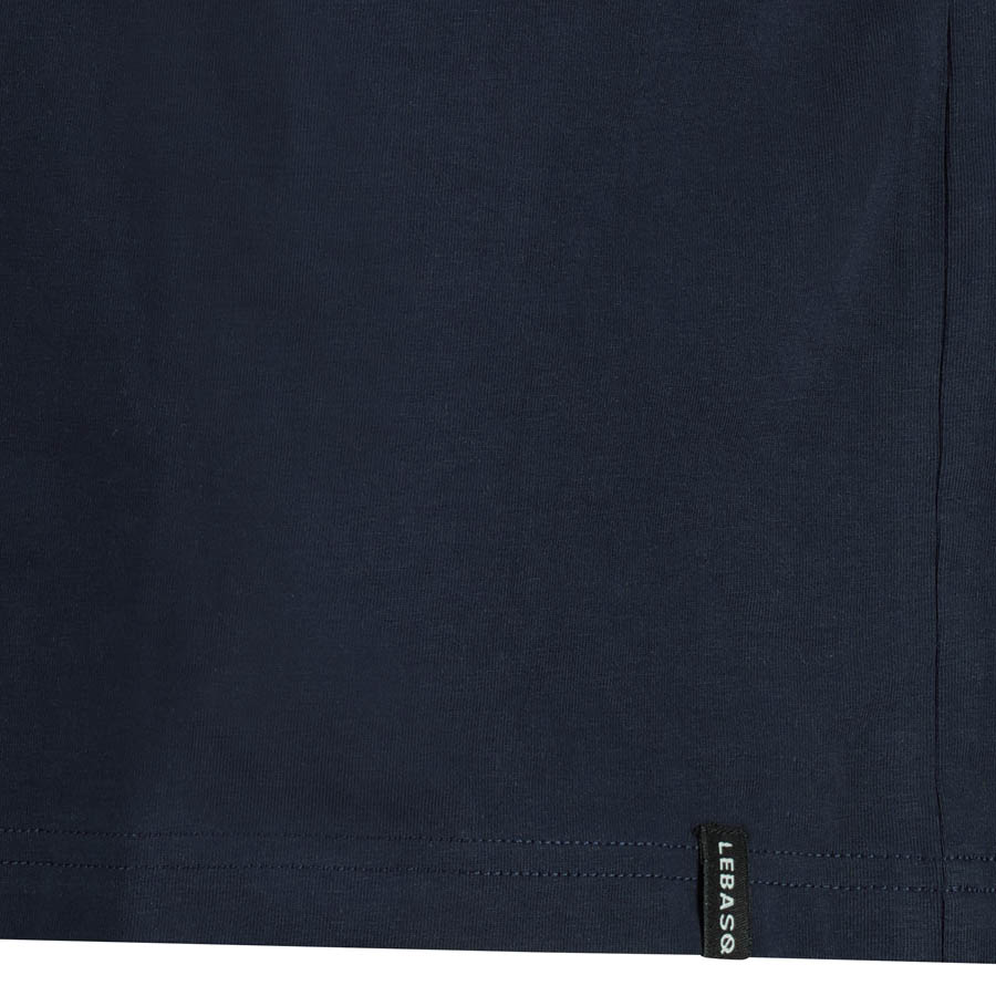 Steve's Crew Navy — GOTS certified organic cotton men's tee, no harmful dyes, LEBASQ