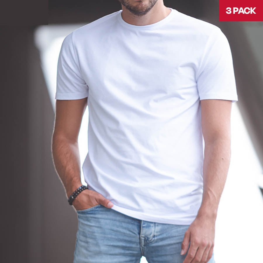Steve's 3 pack Crew Neck White - LebasQ