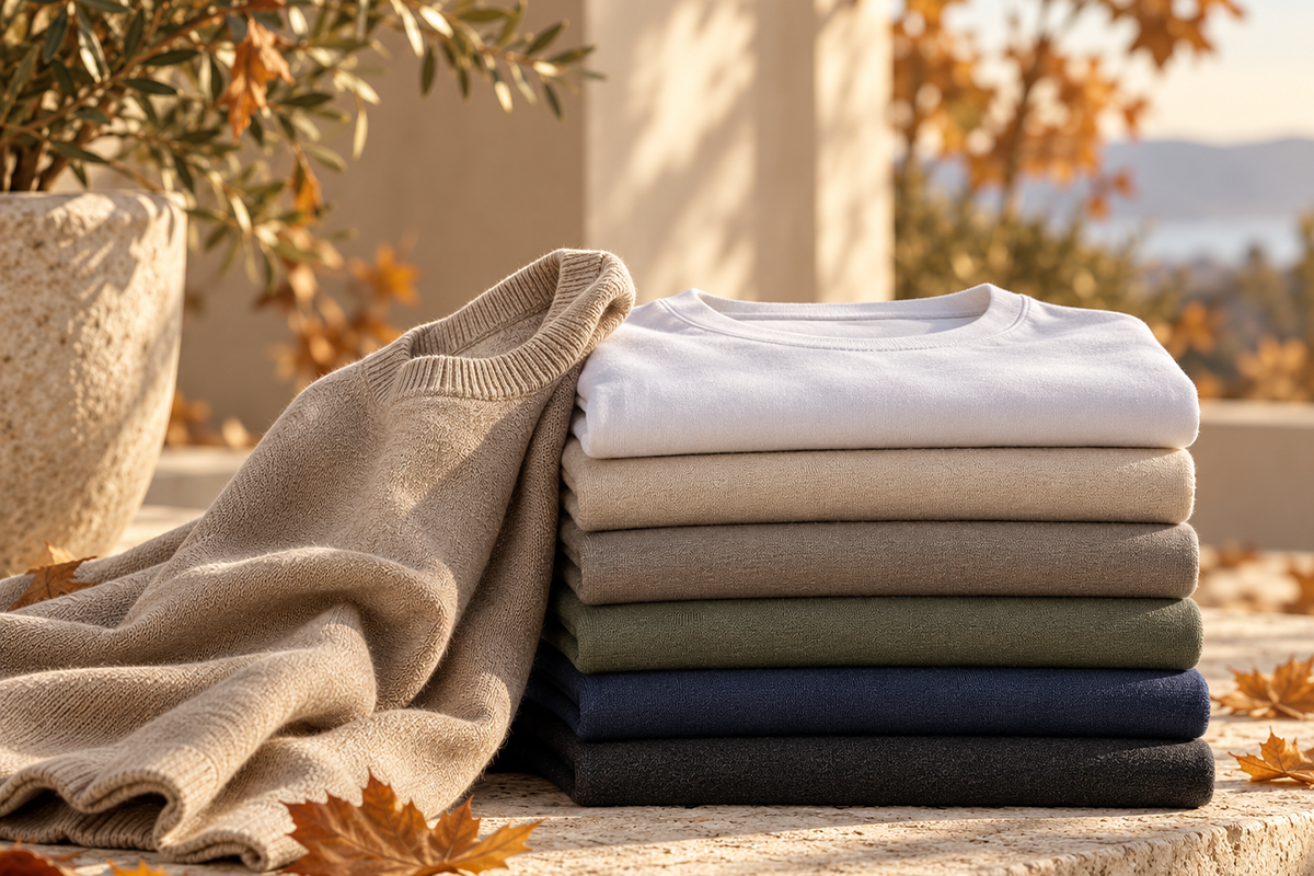 What should men wear under a jumper in autumn?