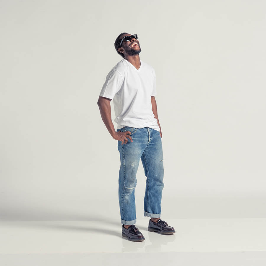 James' V Neck 100% Organic Cotton White 3 Pack - Long Fit - LEBASQ