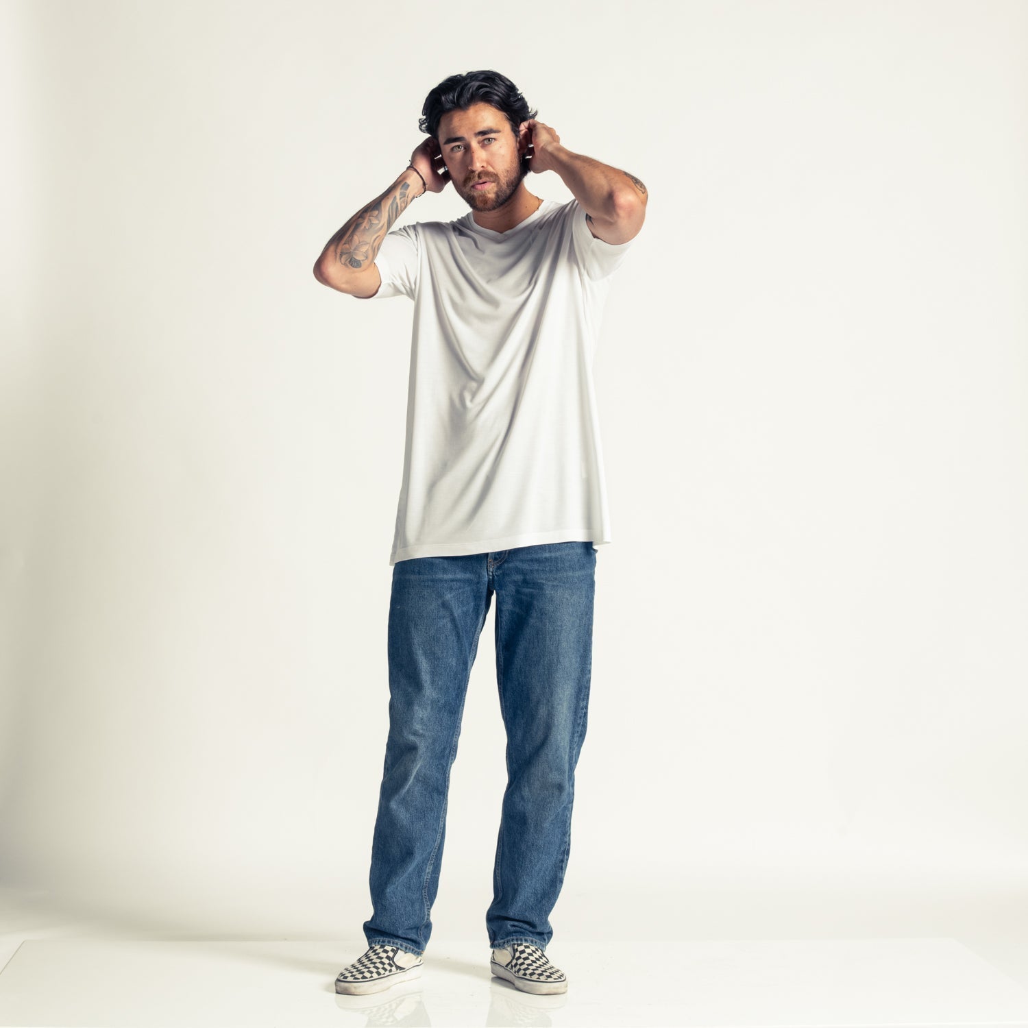 Marlon's Crew Neck 100% Lyocell White - LEBASQ