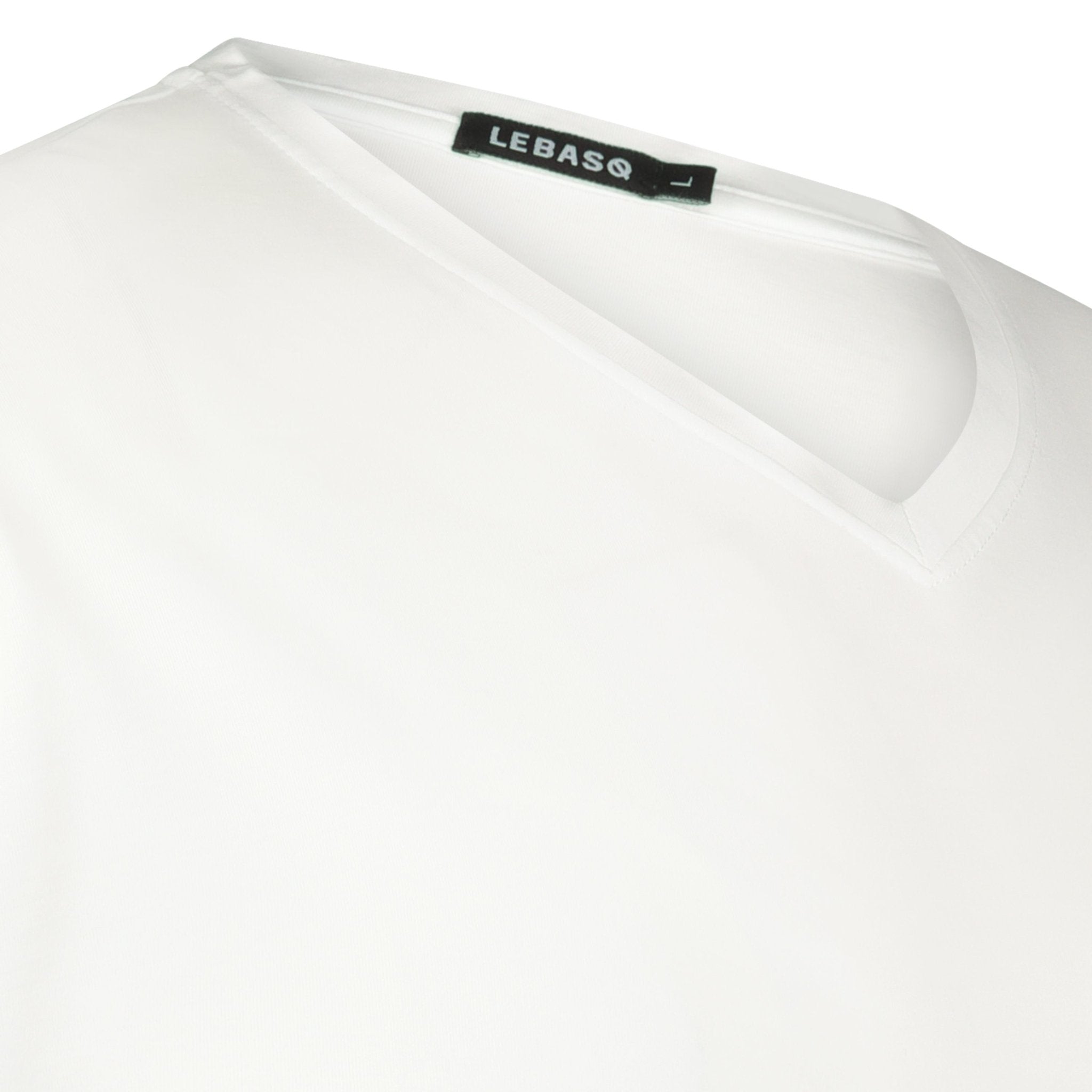 Marlon's V Neck T-Shirt 100% Lyocell White - LebasQ